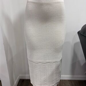 House of Harlow 1960 Cream Knit Pencil Skirt